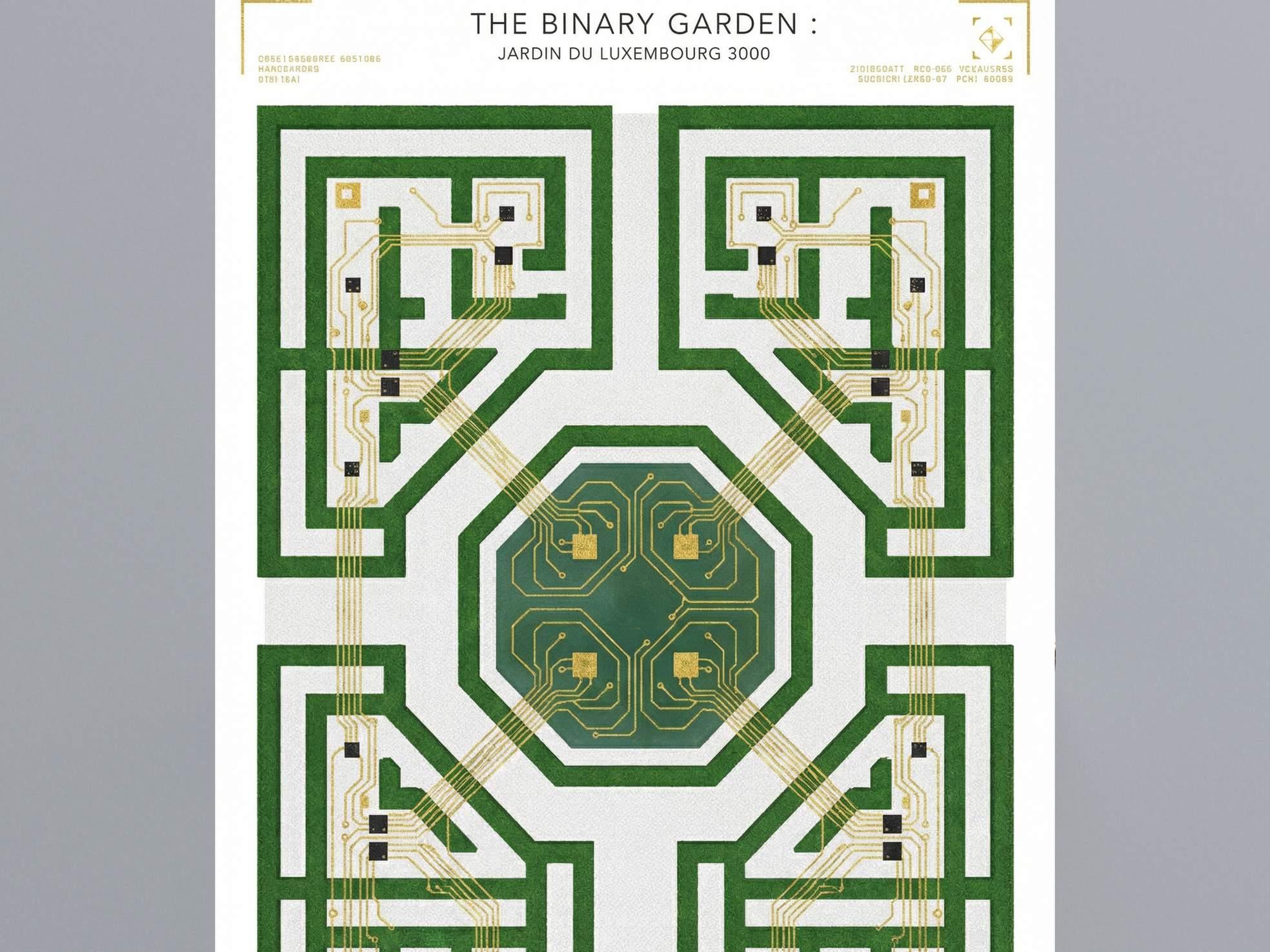 Jardin du Luxembourg Paris Poster - Symmetrical Geometric Garden Architecture Art - Classical French Park Wall Decor & Paris Landscape view 6