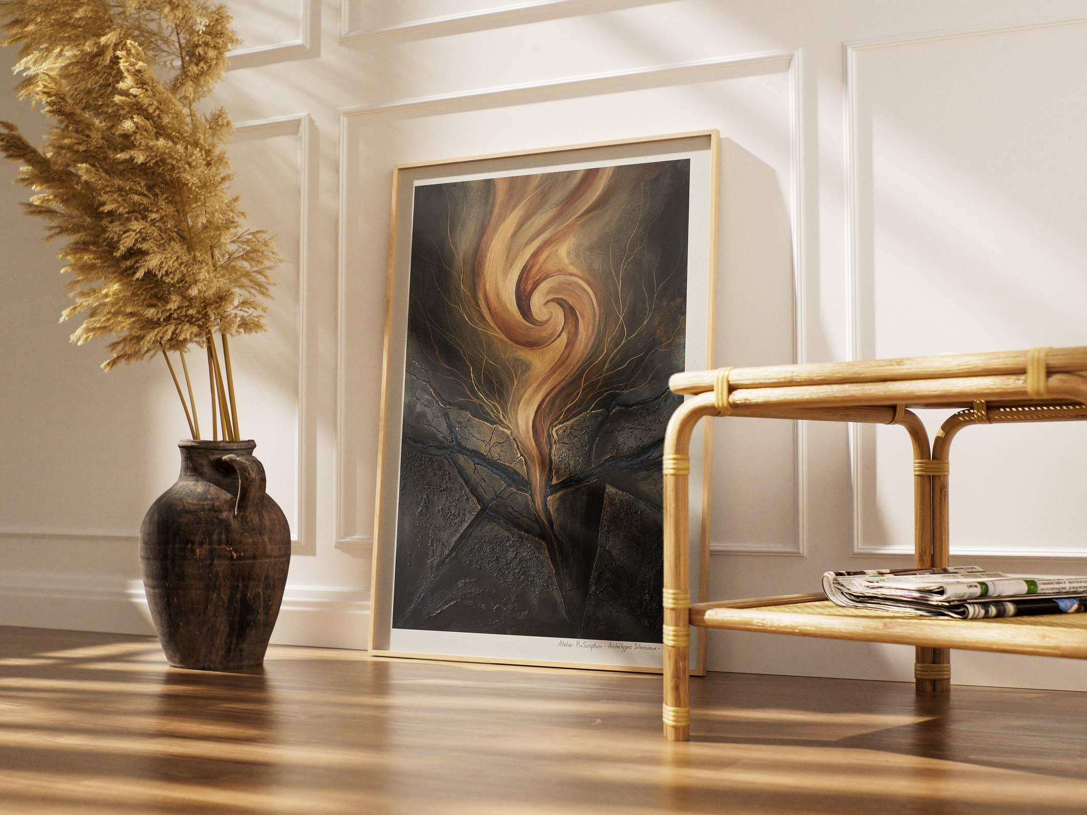 Silent Archetypes #1: The Subterranean Awakener - Abstract Symbolism Wall Art Print view 4