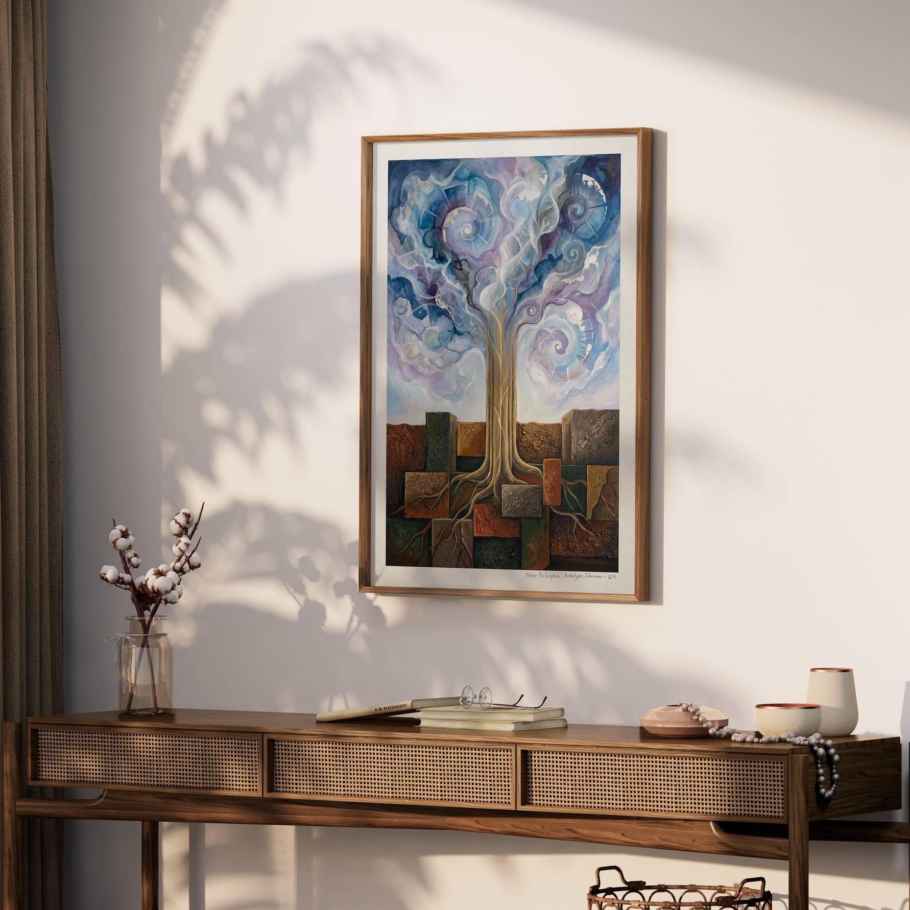 Silent Archetypes #6: Celestial Grounding - Abstract Symbolism Wall Art Print view 2