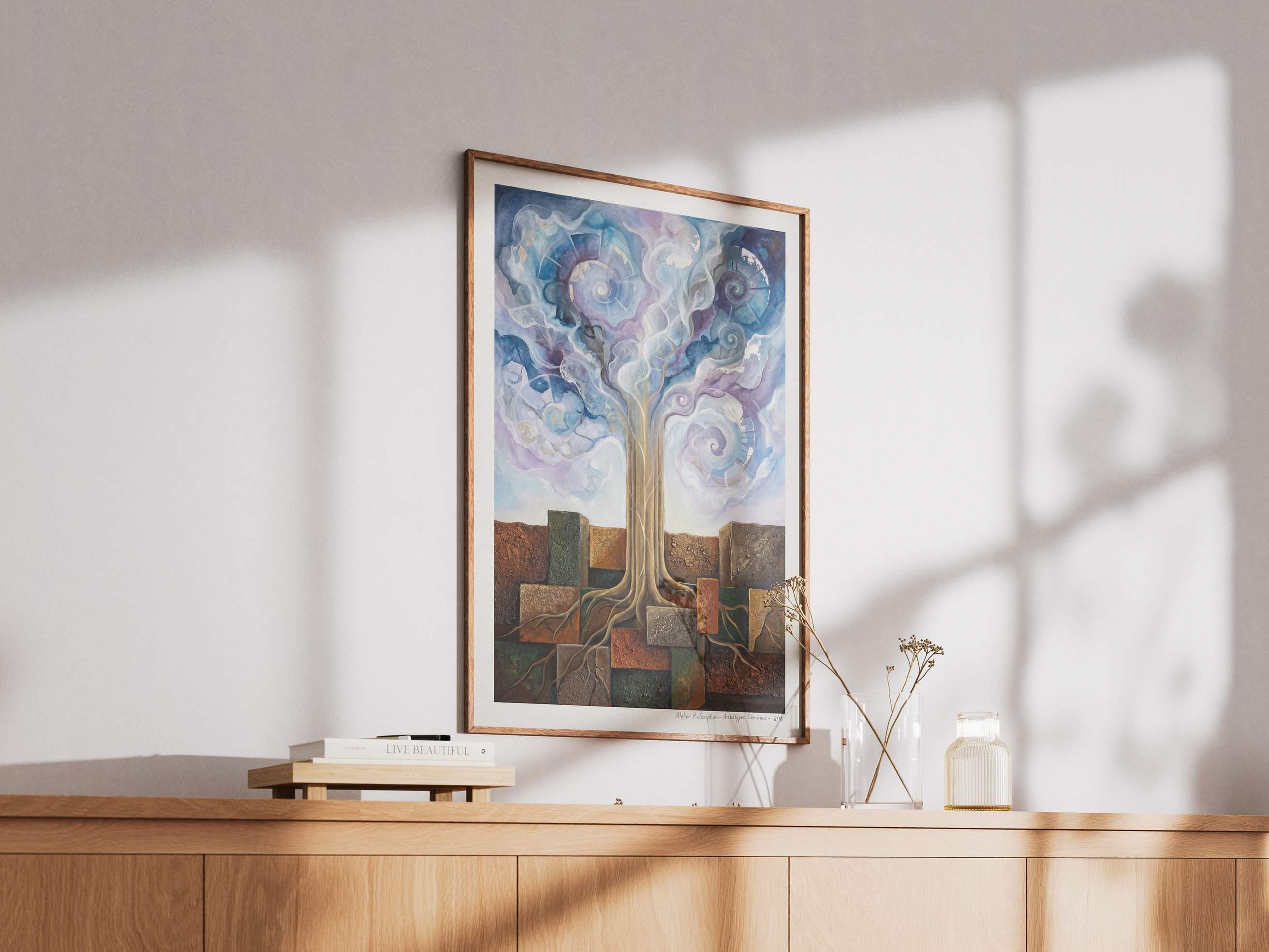 Silent Archetypes #6: Celestial Grounding - Abstract Symbolism Wall Art Print view 3