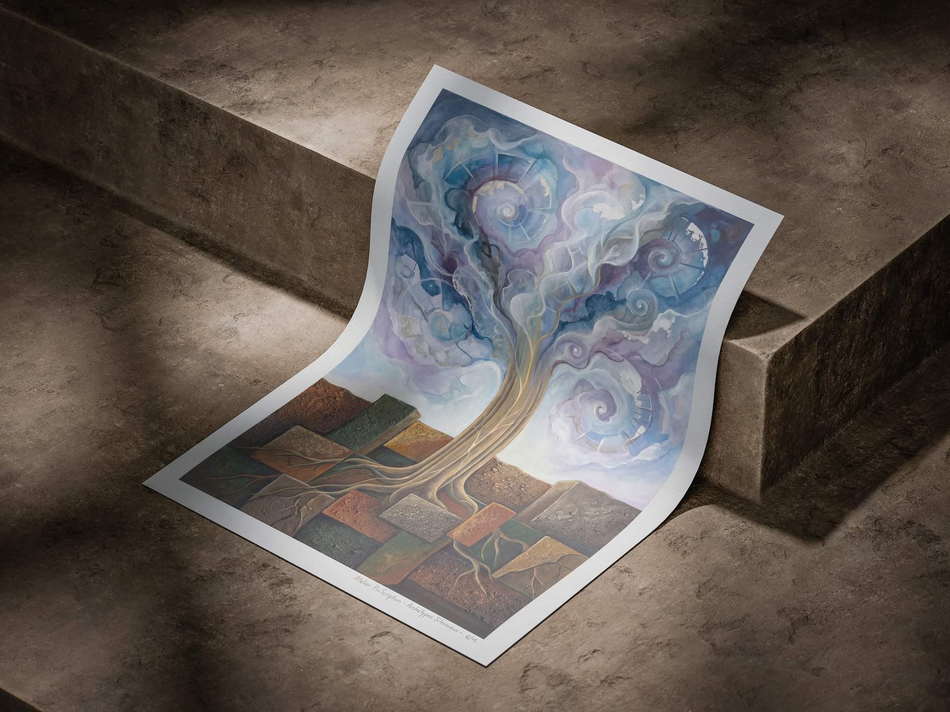 Silent Archetypes #6: Celestial Grounding - Abstract Symbolism Wall Art Print view 4