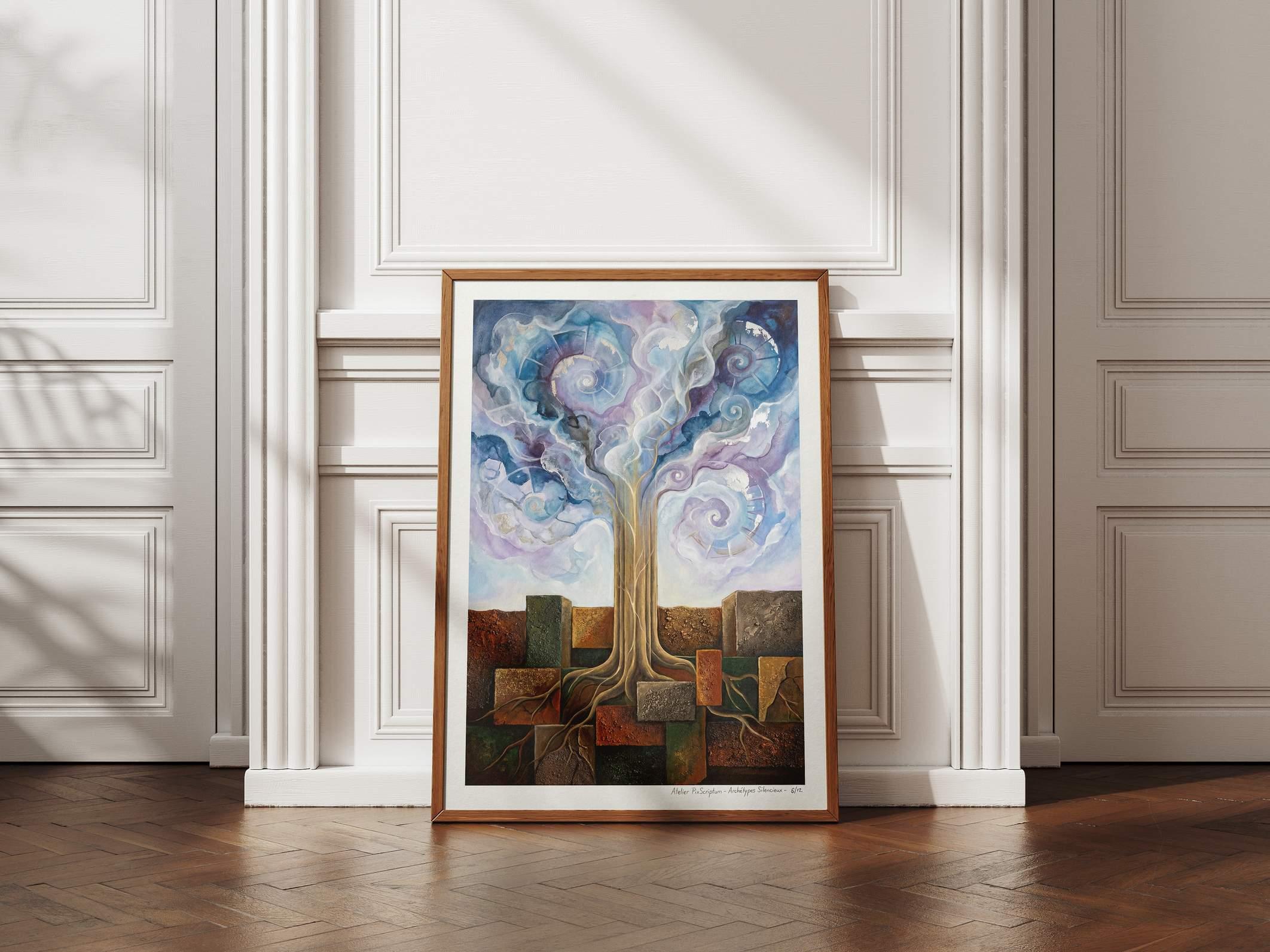 Silent Archetypes #6: Celestial Grounding - Abstract Symbolism Wall Art Print view 8
