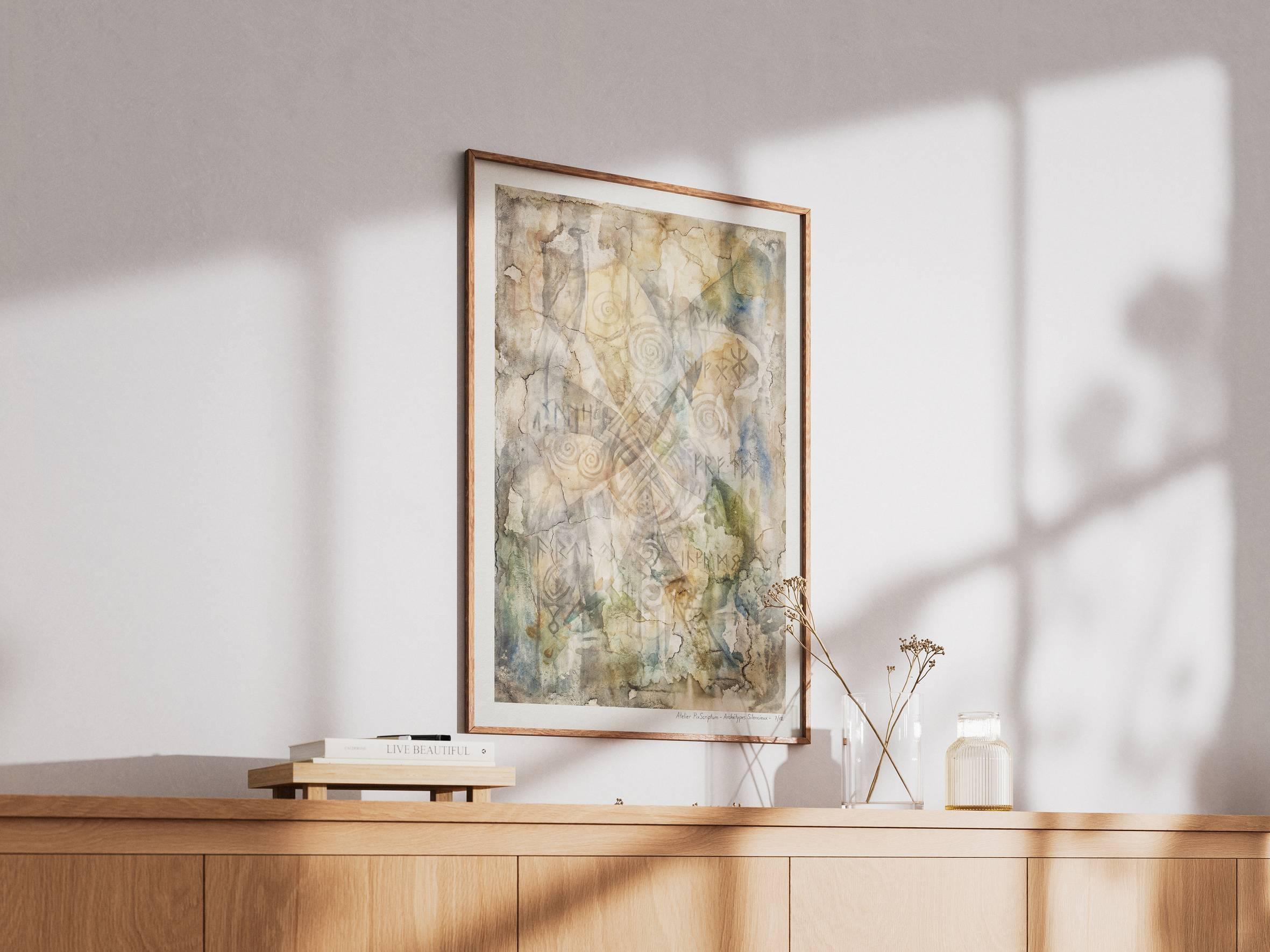 Silent Archetypes #7: Ancient Breath - Abstract Symbolism Wall Art Print view 4