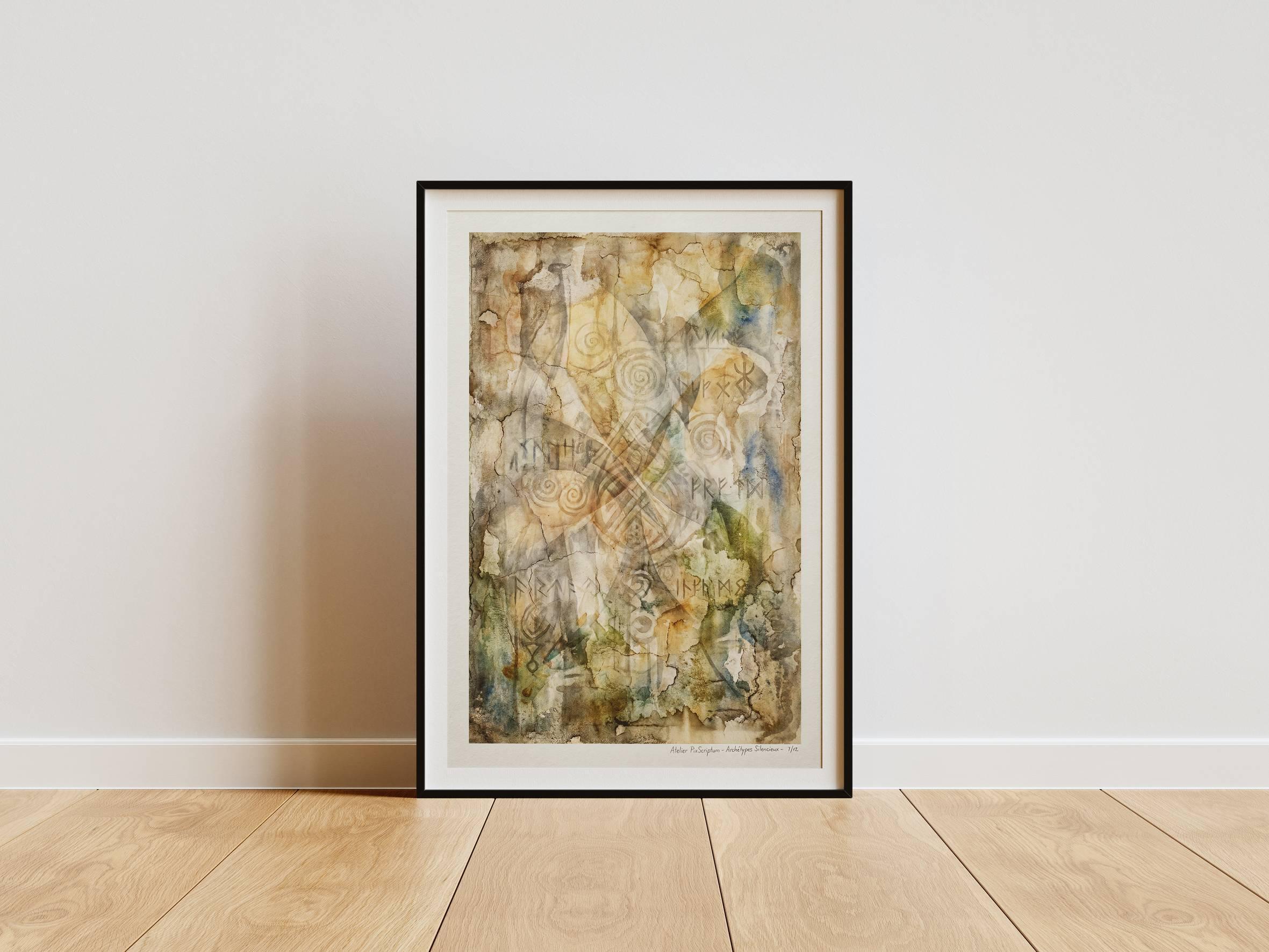 Silent Archetypes #7: Ancient Breath - Abstract Symbolism Wall Art Print view 7