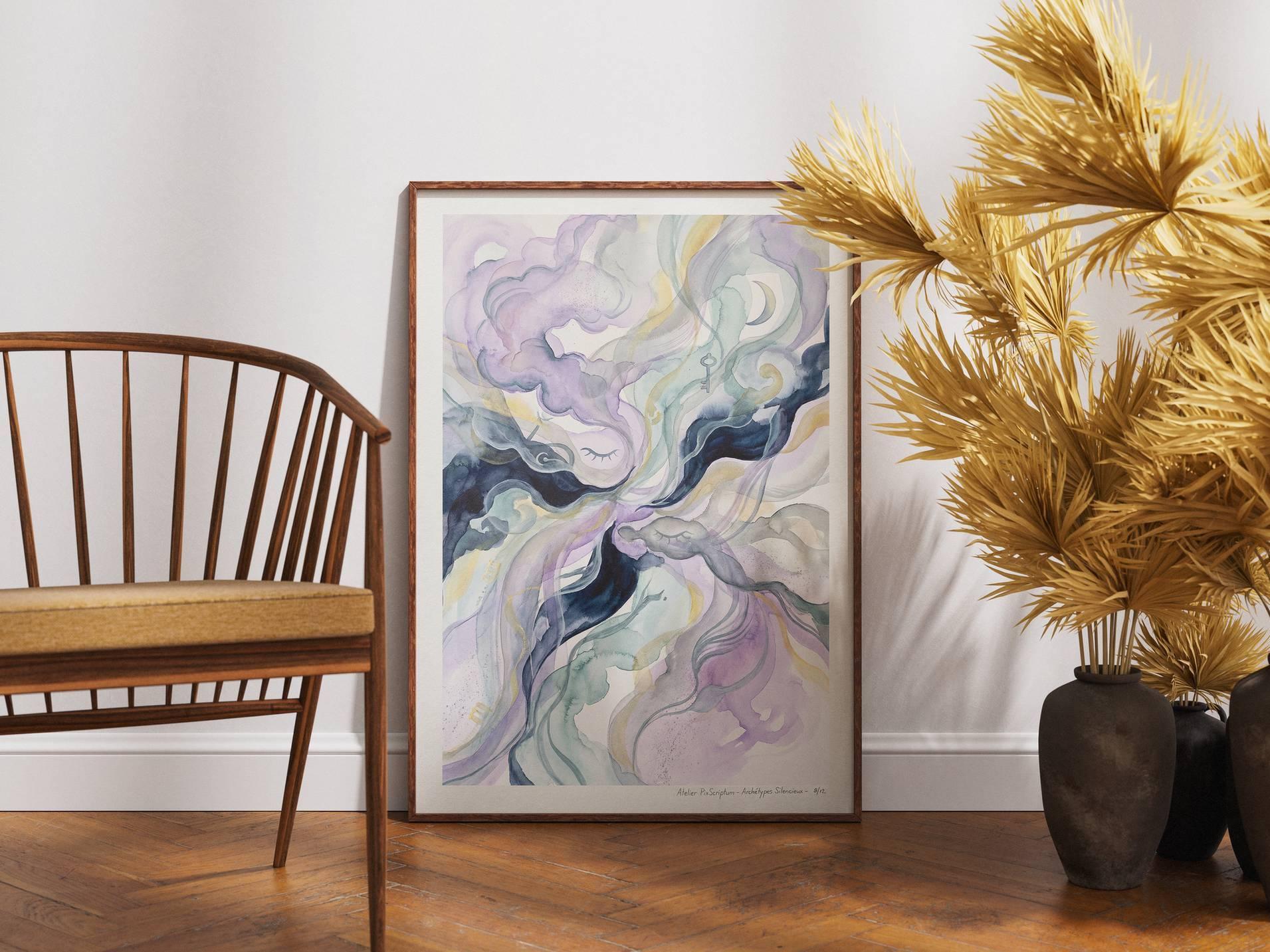Silent Archetypes #9: Messenger of Dreams - Abstract Symbolism Wall Art Print view 2