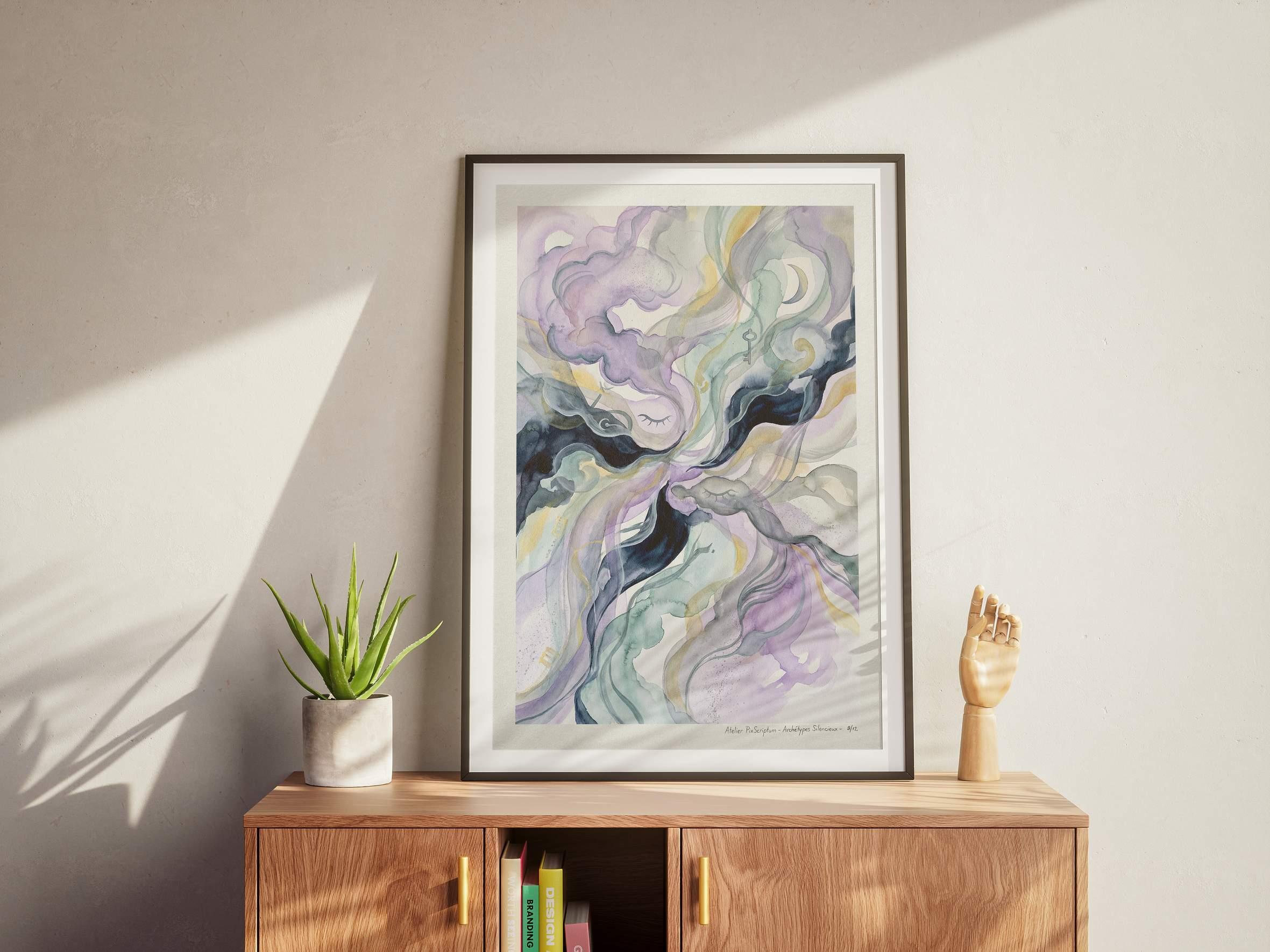 Silent Archetypes #9: Messenger of Dreams - Abstract Symbolism Wall Art Print view 6